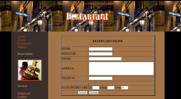 Model site restaurant-formular